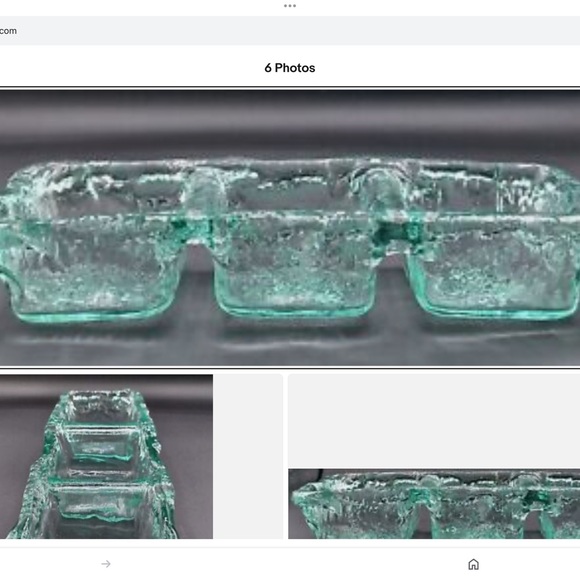 3 section dish from recycled Spanish glass. - Picture 2 of 4